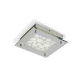 Coral Square LED Crystal Flush Ceiling Light 15.5W 4000K - Chrome