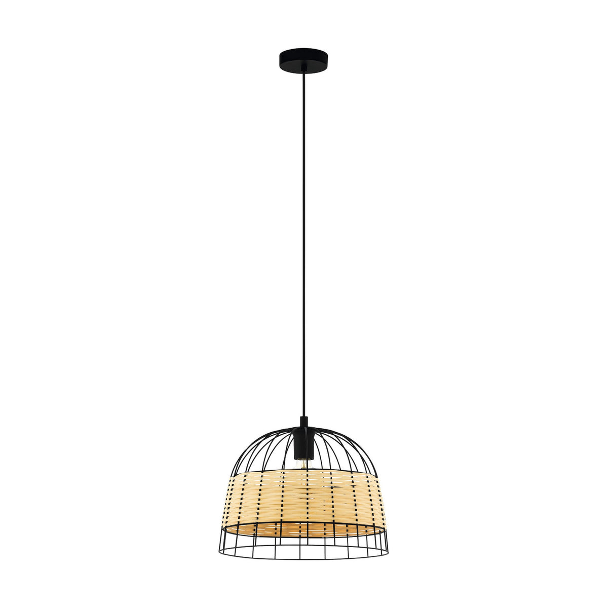 Corbena Rattan Pendant Light 37cm - Black