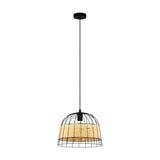 Corbena Rattan Pendant Light 37cm - Black