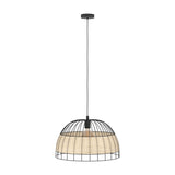 Corbena Rattan Pendant Light 50cm - Black