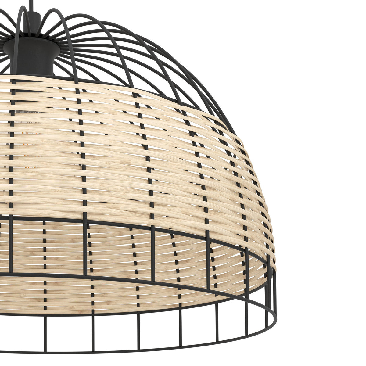 Corbena Rattan Pendant Light 50cm - Black