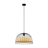 Corbena Rattan Pendant Light 50cm - Black