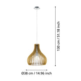 Cormarne Wooden Pendant Light - Satin Nickel