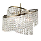 Cortina 58cm Telescopic 8 Light Crystal Chandelier - Antique Brass