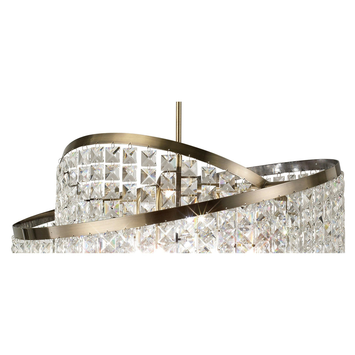 Cortina 58cm Telescopic 8 Light Crystal Chandelier - Antique Brass