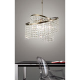 Cortina 58cm Telescopic 8 Light Crystal Chandelier - Antique Brass