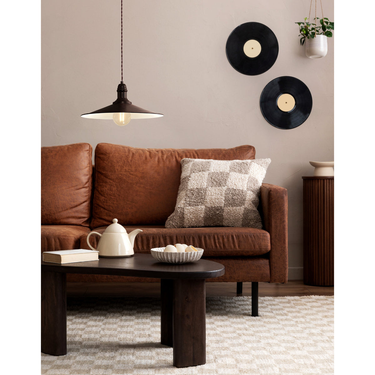 Coselle Pendant Light - Antique Brown & Beige