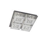 Cosmic 4 Light Glass/Crystal Flush Ceiling Light - Polished Chrome