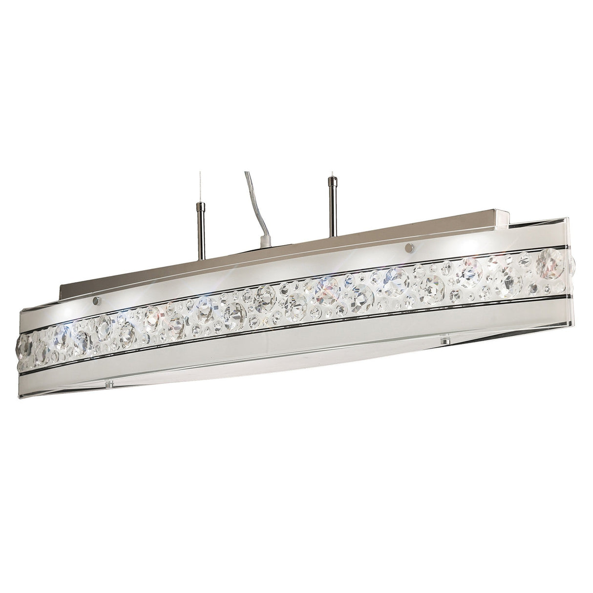 Cosmic 5 Light Glass/Crystal Linear Suspension Light - Chrome
