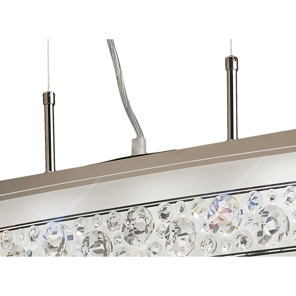 Cosmic 5 Light Glass/Crystal Linear Suspension Light - Chrome