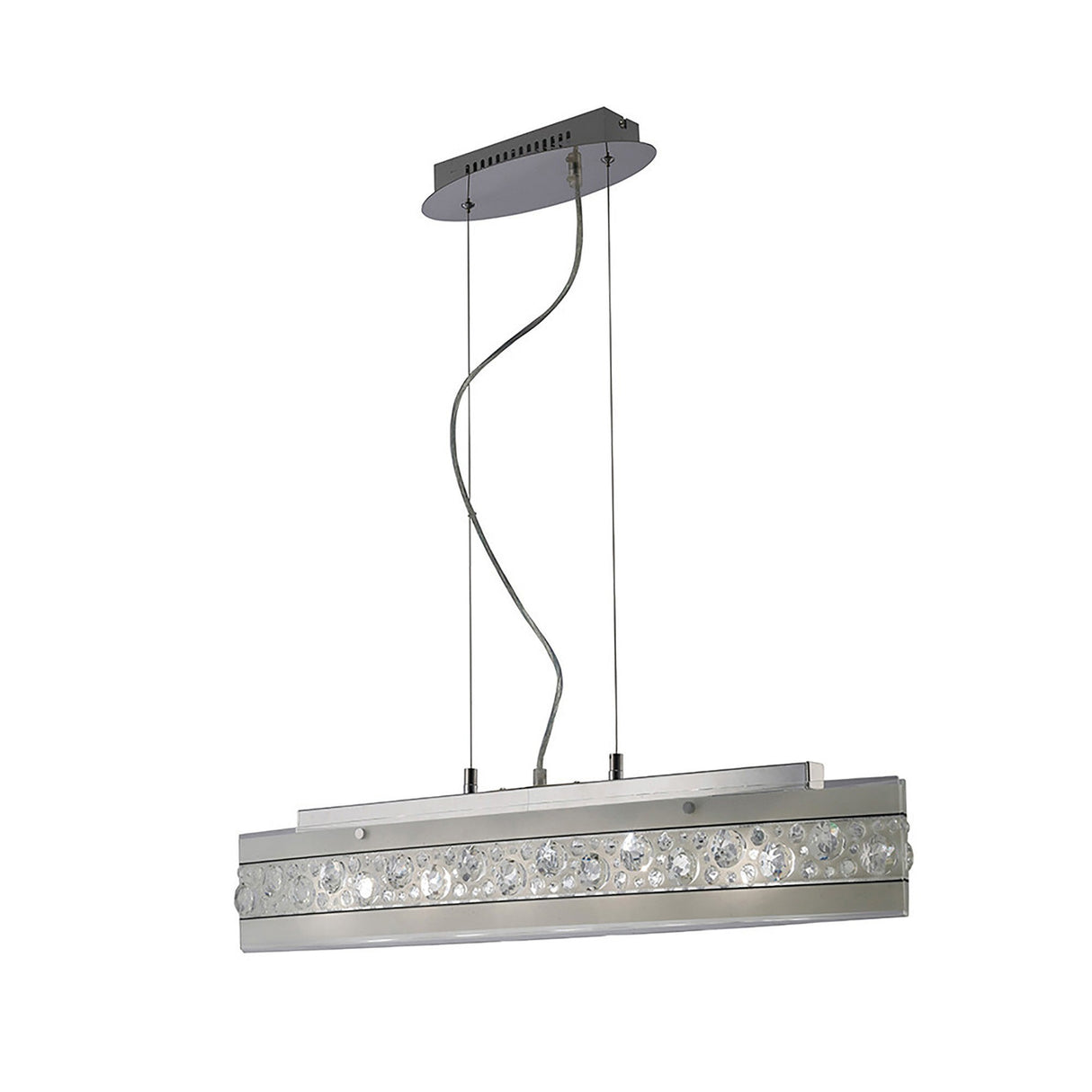 Cosmic 5 Light Glass/Crystal Linear Suspension Light - Chrome