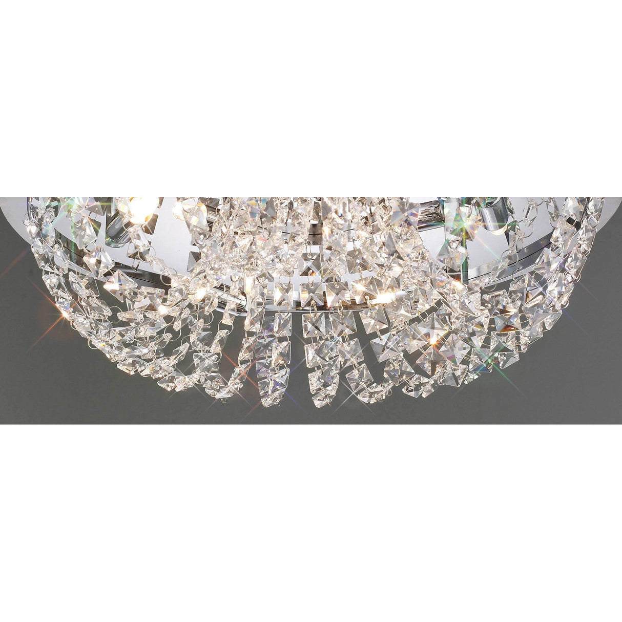 Cosmos 5 Light Crystal Flush Ceiling Light - Polished Chrome