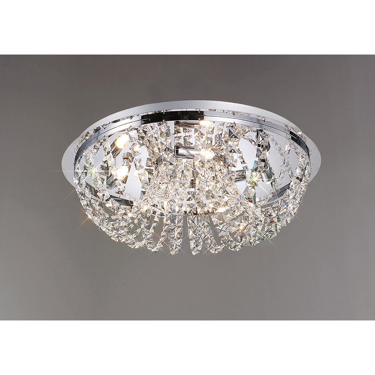 Cosmos 5 Light Crystal Flush Ceiling Light - Polished Chrome