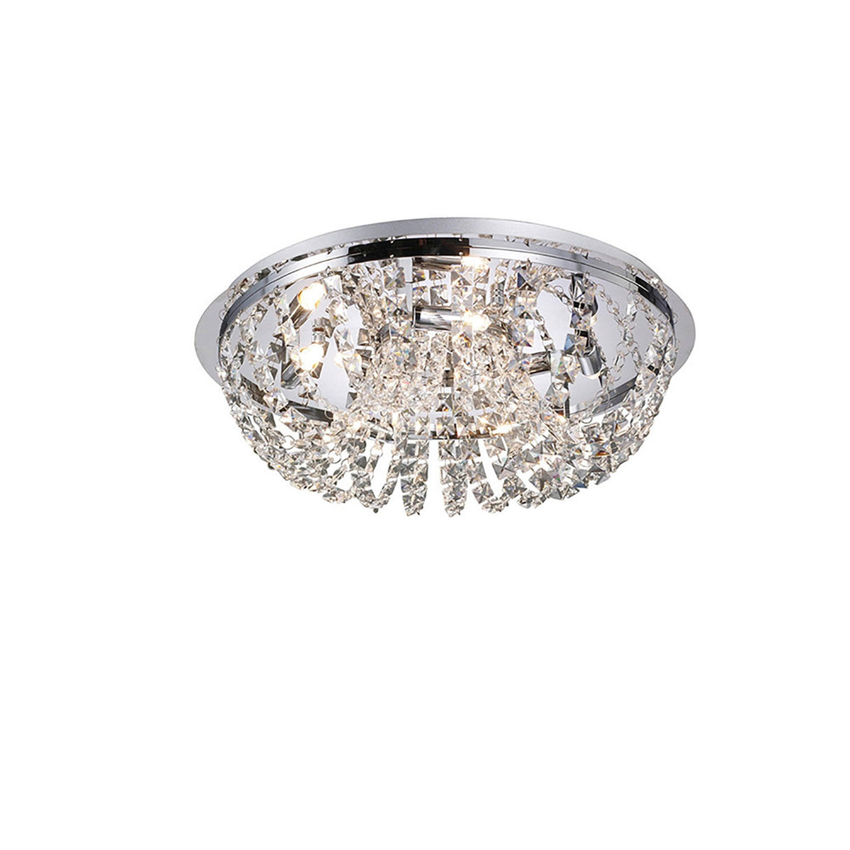 Cosmos 5 Light Crystal Flush Ceiling Light - Polished Chrome