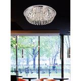 Cosmos 7 Light Crystal Flush Ceiling Light - Polished Chrome