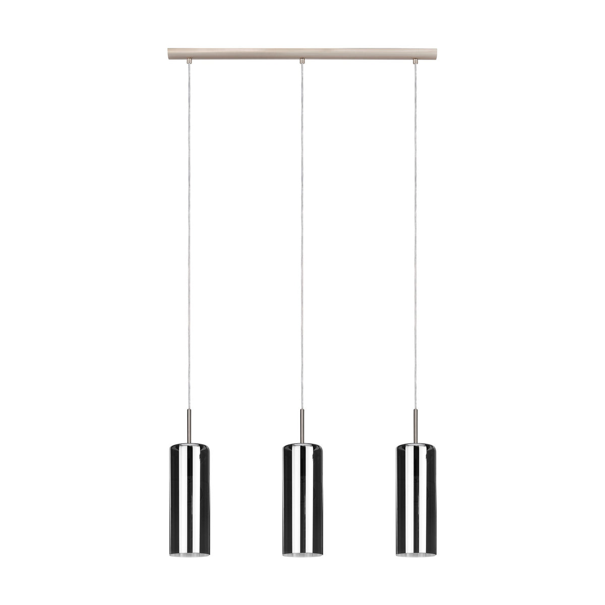 Cralette Smoked Glass Linear Pendant Light - Satin Nickel