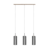 Cralette Smoked Glass Linear Pendant Light - Satin Nickel