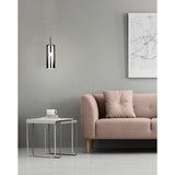 Cralette Smoked Glass Pendant Light - Satin Nickel