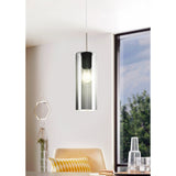Cralette Smoked Glass Pendant Light - Satin Nickel