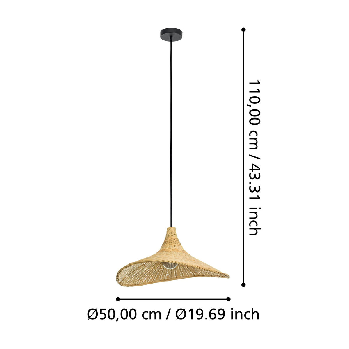 Cralmanne Wooden Pendant Light - Black