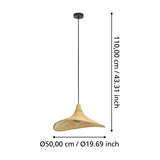 Cralmanne Wooden Pendant Light - Black