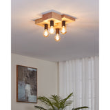 Cramarne Flush Ceiling Light - Brown & Black