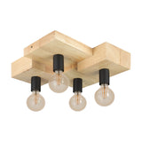 Cramarne Flush Ceiling Light - Brown & Black