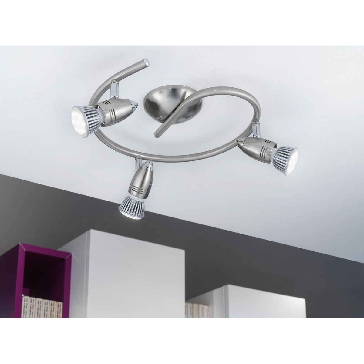Crasvorne Ceiling Spotlight 25.5cm - Satin Nickel & Chrome