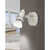 Crasvorne Wall Spotlight - Satin Nickel & Chrome