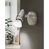 Crasvorne Wall Spotlight - Satin Nickel & Chrome