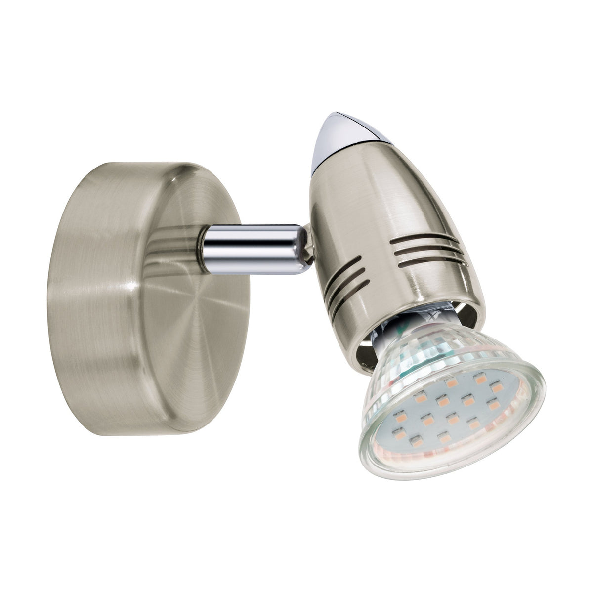 Crasvorne Wall Spotlight - Satin Nickel & Chrome