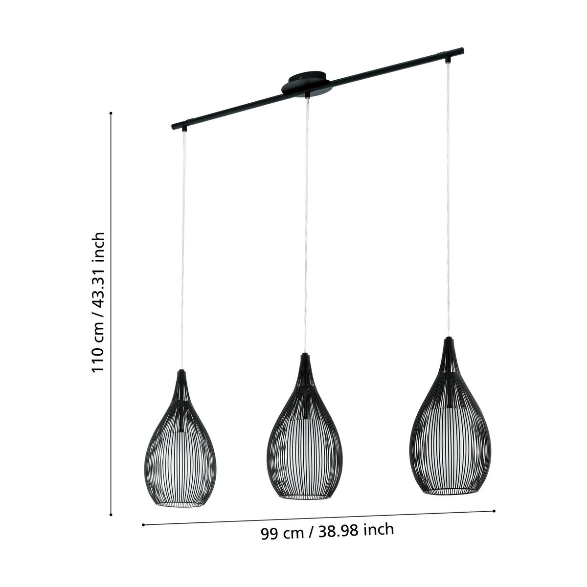 Cravessa Glass Linear Pendant Light - Black