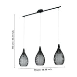 Cravessa Glass Linear Pendant Light - Black
