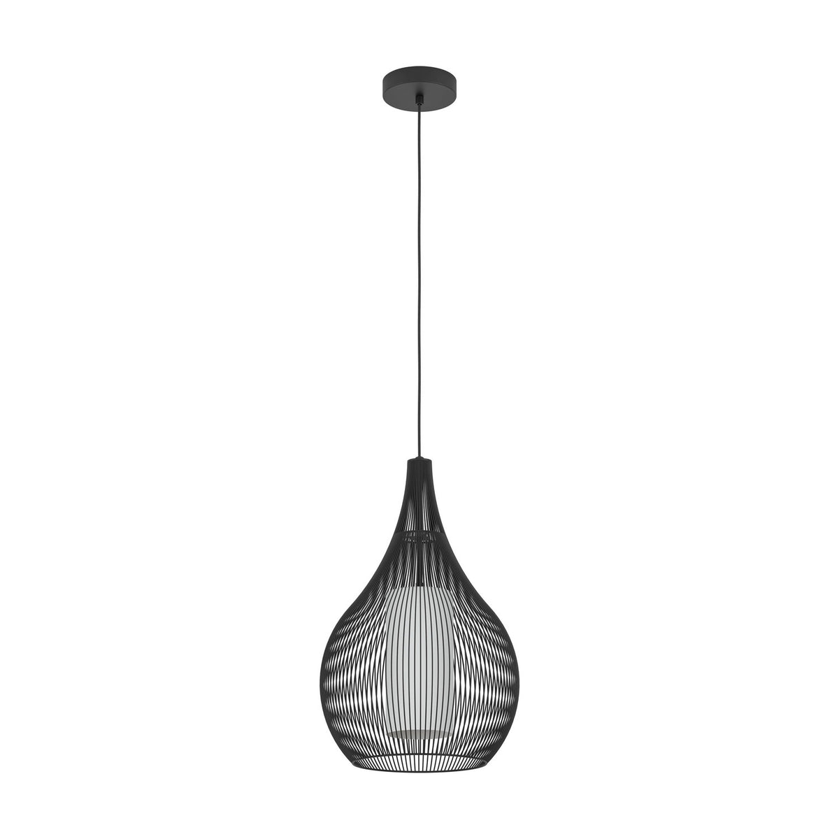 Cravessa Glass Pendant Light 32.5cm - Black
