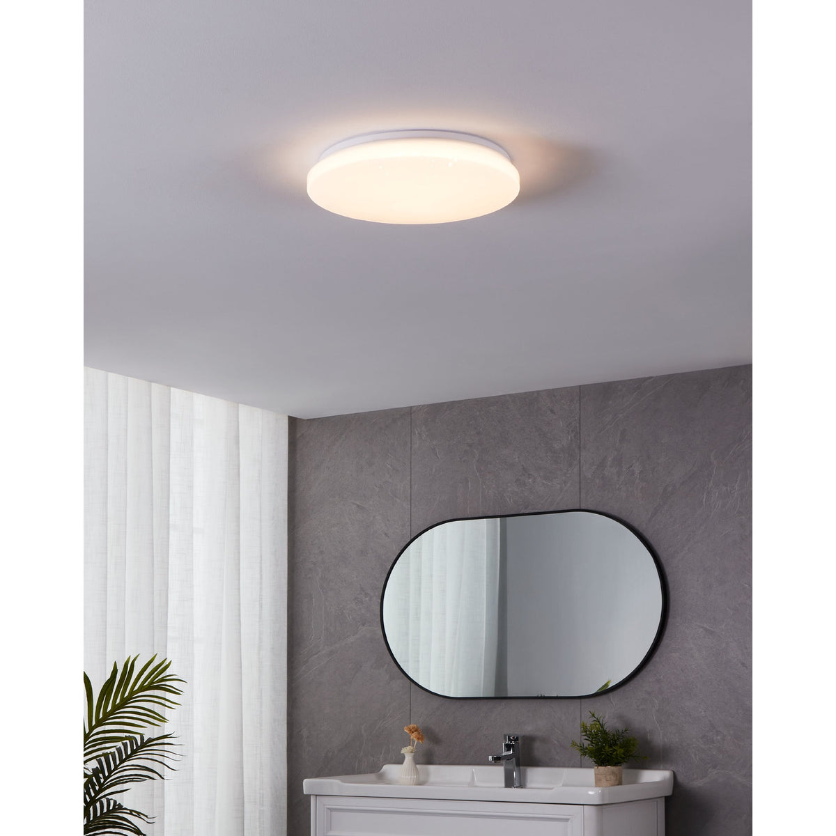 Crelvette Crystal Effect Bathroom Ceiling Light 15W 31 x 5.5cm
