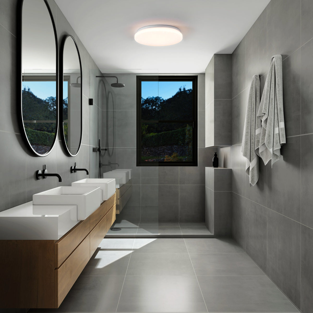 Crelvette Crystal Effect Bathroom Ceiling Light 15W 31 x 5.5cm