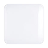 Crelvette square LED bathroom ceiling light in white, 33 x 33 x 6cm, with rounded corners and a crystal effect plastic diffuser, shown on a plain white background.