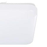 Close-up of the Crelvette square LED bathroom ceiling light's rounded corner, showing the white plastic diffuser with crystal effect sparkle finish against a plain white background.