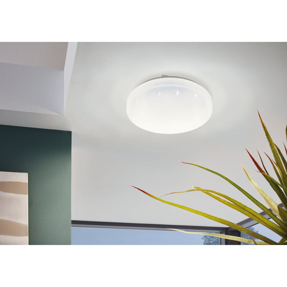 Crelvette Crystal Effect LED Flush Ceiling Light 28cm - White
