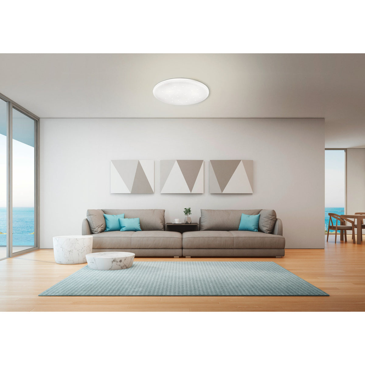 Crelvette Crystal Effect LED Flush Ceiling Light 33cm - White