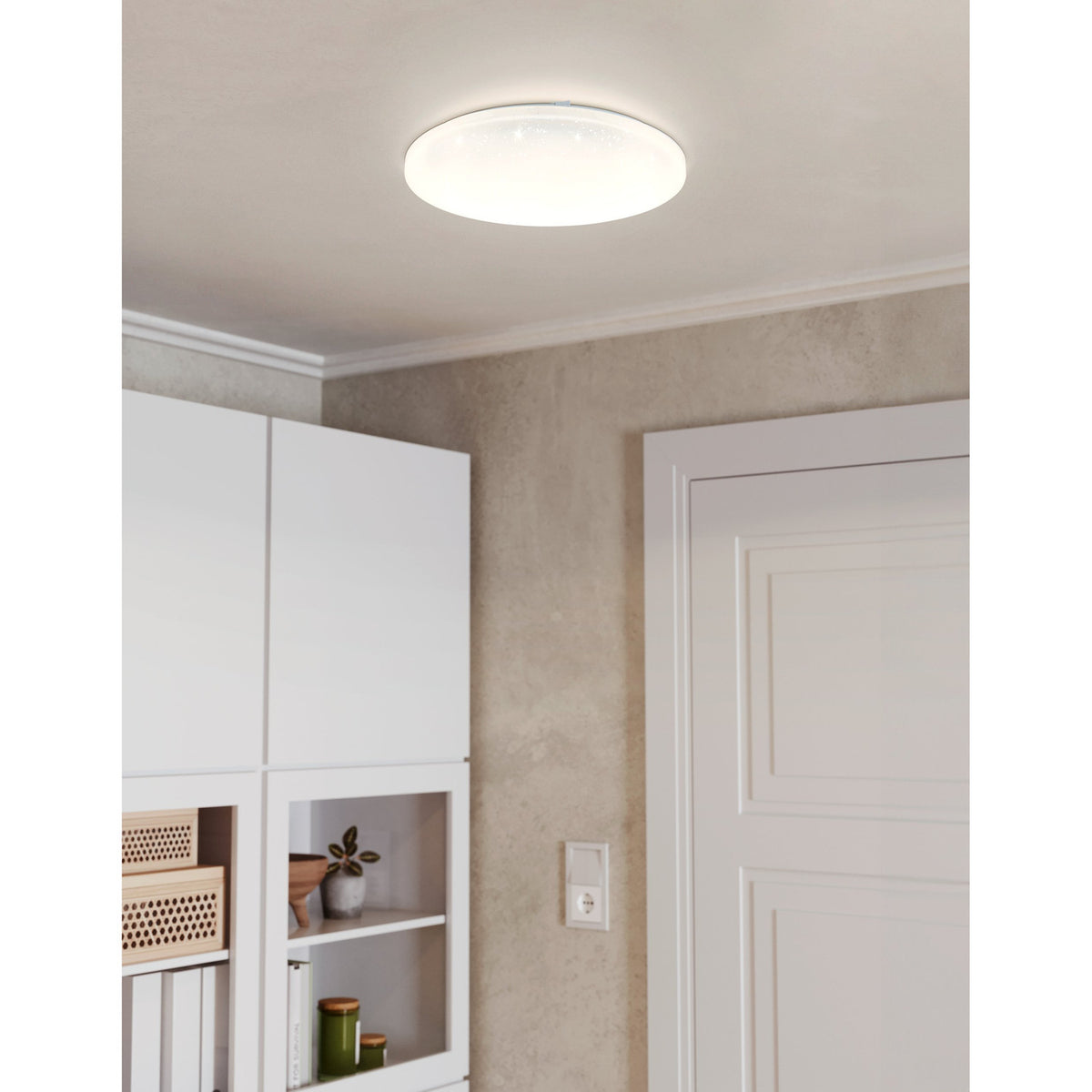Crelvette Crystal Effect LED Flush Ceiling Light 43cm - White