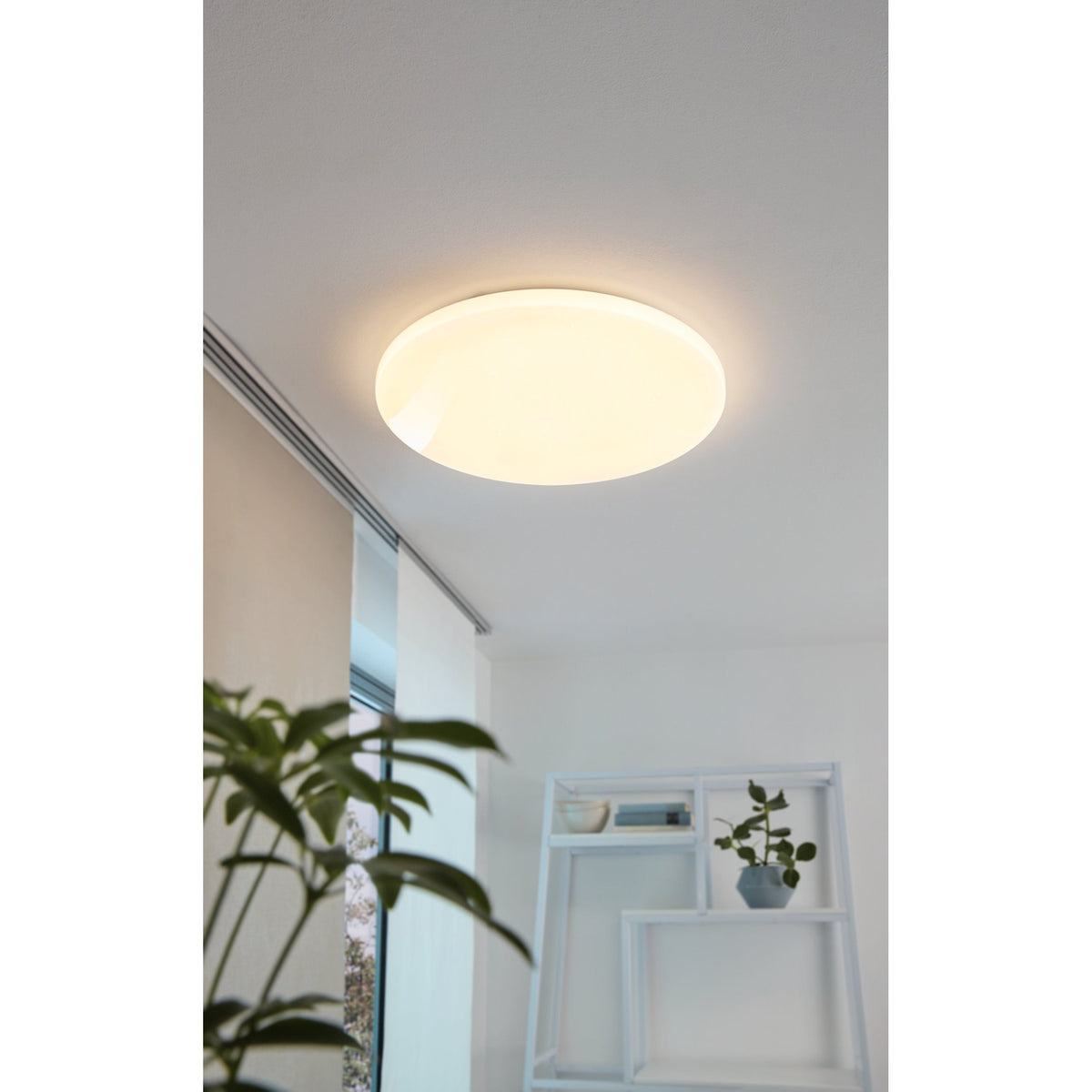 Crelvette Crystal Effect LED Flush Ceiling Light 55cm - White