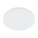 Crelvette LED Bathroom Ceiling Light, a round 31cm flush fitting with white steel body and white plastic diffuser, shown on a plain white background.