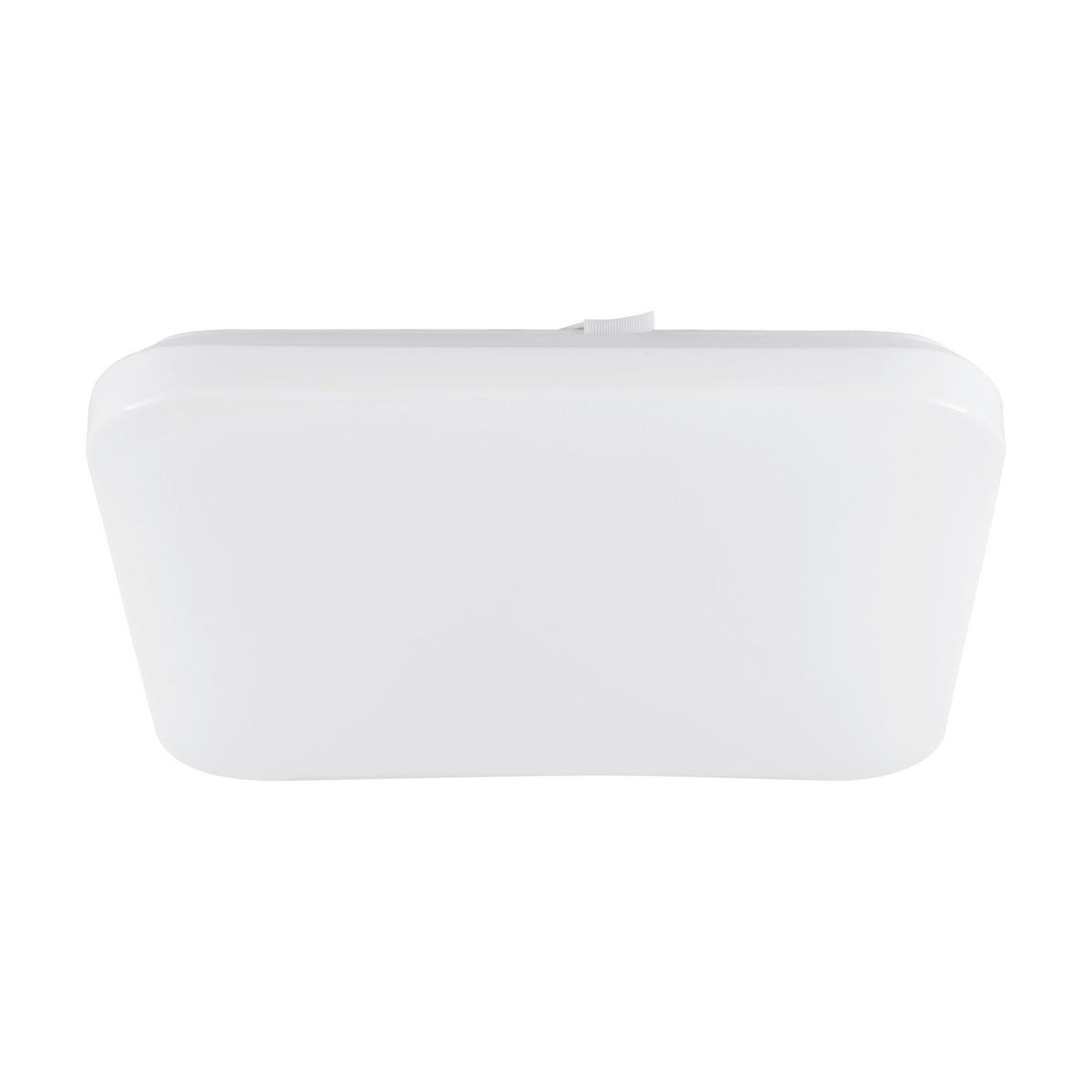 Crelvette LED Bathroom Ceiling Light, a square flush fixture with rounded corners and a white opal diffuser on a white steel body, shown against a plain white background.