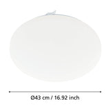 Crelvette LED Flush Ceiling Light 43cm - White