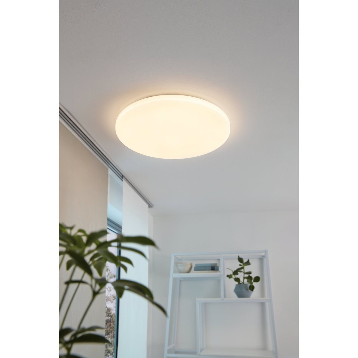 Crelvette LED Flush Ceiling Light 55cm - White