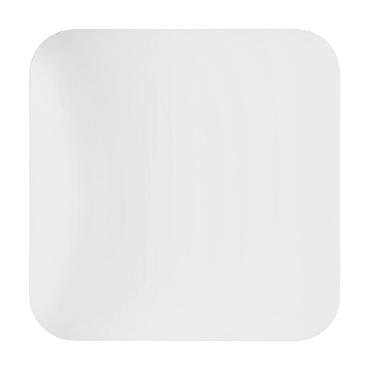 Crelvette square LED ceiling panel light, 33 x 33cm, white steel body with rounded-corner plastic diffuser, shown on a plain white background.