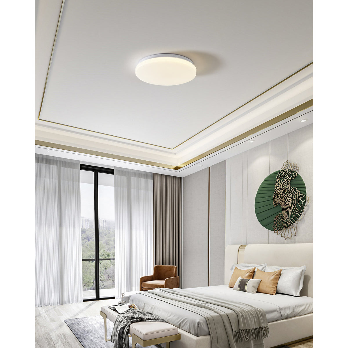 Crelvette Smart Colour Changing LED Flush Ceiling Light 31cm