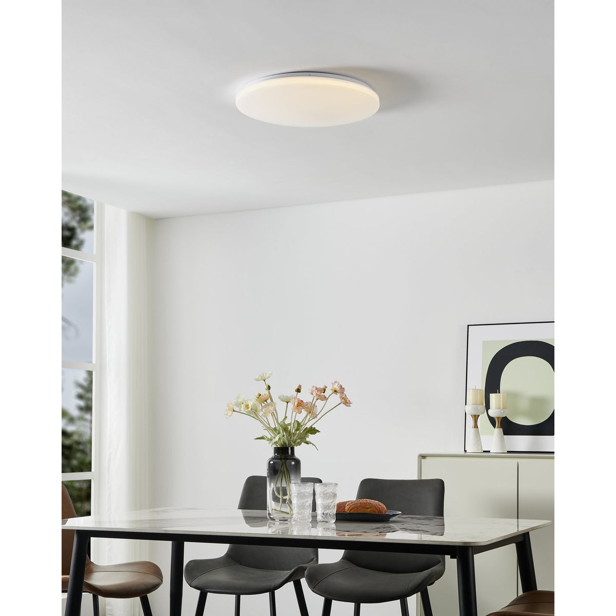 Crelvette Smart Colour Changing LED Flush Ceiling Light 50cm