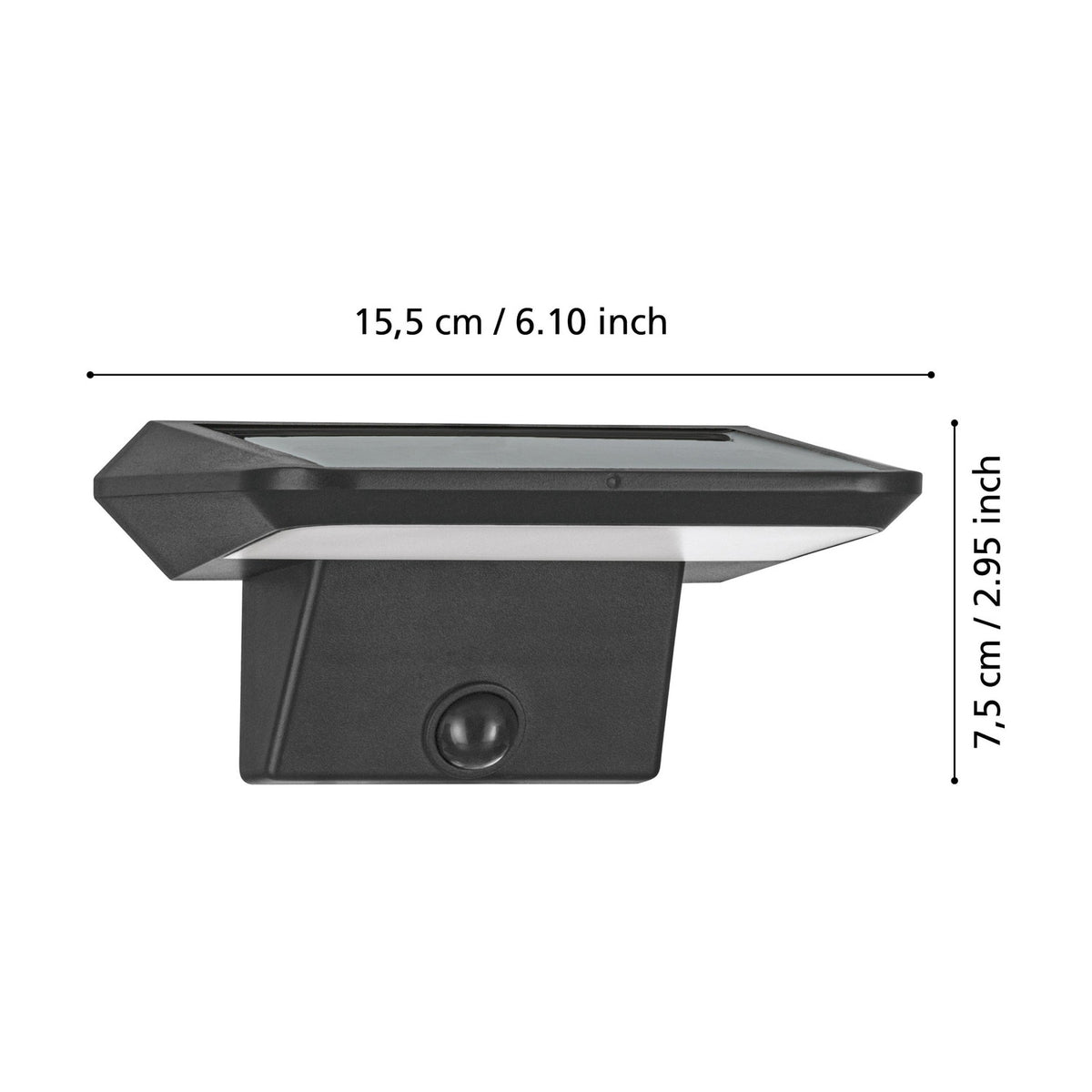 Crismarne Solar Wall Light with Motion Sensor - Black